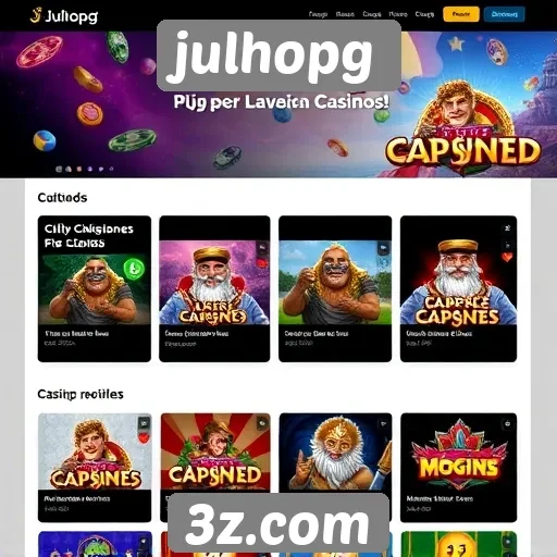 Funcionalidades principais do site julhopg para jogadores